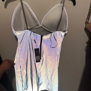 reflective mini dress